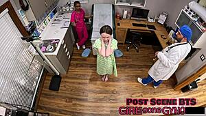 tampa uni slut serena morgan spreads for anal exam.