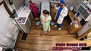 tampa uni slut serena morgan spreads for anal exam.