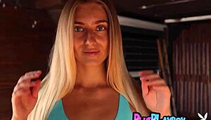 Beautiful Blonde Teen Model Strips Hot Body For Playboy Exposure