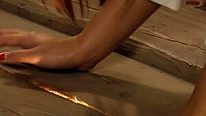 Lesbian slave spies mistress fingering pussy to squirting orgasm climax