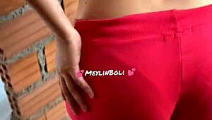 brazilian latina teen hermanastra gets first time dildo ass fuck on terrace tight pussy