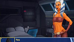 orange trainer gropes massive tits while she dances seductively