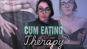 her topless boobs bounce during cum swallowing edging therapy