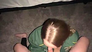 Teasing Flashing Leads to Monster Cock Cum Slurp at Nightclub