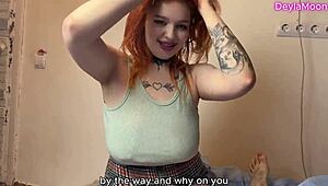 stepmom catches me jerking demands rimjob deepthroat on her huge natural tits