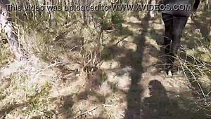 strolling through the forest in high heels and pantyhose feels unexpectedly thrilling