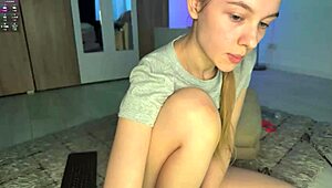 Webcam Tease Fingers Horny Blonde's Dripping Pussy to Orgasm