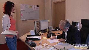 secretary tempts boss during office hours subtly