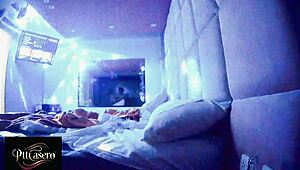 Hidden cam catches black couple shower flashing and dressing
