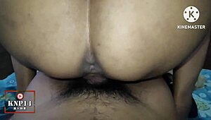 Thai milf rides cock hard moaning bent over creampie finish