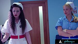 Whitney Wright pussy devoured by nurses Sarah Vandella Casey Calvert