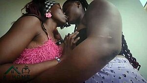 two bi-sexual african lesbians share wet licks and orgasms in intimate play