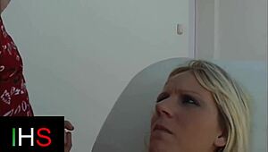 Fantastic Blonde Milf Rides Cock Anal Bent Over with Shaved Pussy Lick