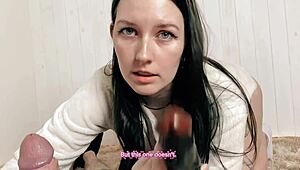 Stepsister's First Time! Petite Brunette Learns To Fuck My Big Cock