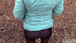 ready for outdoor pantyhose fuck with married wife swallowing sperm?