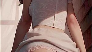 Picture her perfect miniskirt ass ripping open in gushing ai strips!