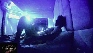 Hidden cam catches black couple shower flashing and dressing