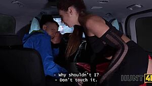 Athletic Czech hottie picked up for backseat fuck while boyfriend watches helplessly