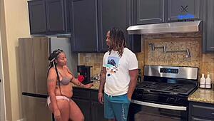 stepmom pregnant after unthinkable kitchen fuck creampie