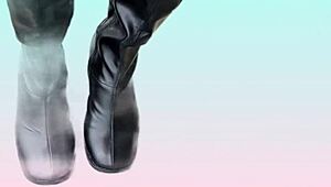 i rip clothes in bathroom wearing miniskirt boots and polka dot panties then fuck ass with anal toys till orgasm