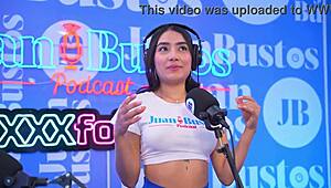 this kinky colombian babe mayraoficial rides the sybian wild until she squirts everywhere during juan bustos podcast
