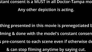 Dr Tampa's Bella Ink miniskirt exam exposes fetish tits!