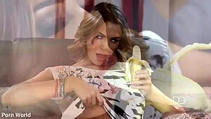 Take this big banana deep in my pink pussy!