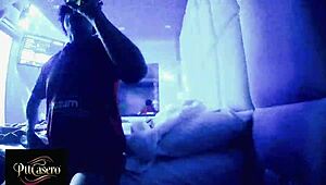 Hidden cam catches black couple shower flashing and dressing