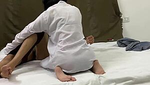 Step sister sneaks naked at night, climbs my monster cock for rough horny pounding!