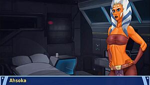 orange trainer gropes massive tits while she dances seductively