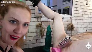 Hey check part 1 she crams huge dildos in pussy and ass
