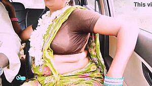 indian aunty with huge natural tits fucks eng boy on long drive dirty talk