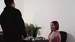 Messenger Sneaks Into Boss's Bed to Fuck Sexy Redhead Secretary on Vacation