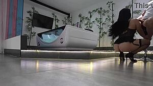 damn this sexy colombian loves sucking and fucking at the hotel first part
