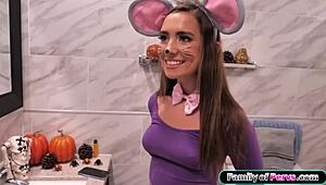 Stepsis In Halloween Outfit Takes My Cock Deep On Pov Fuck