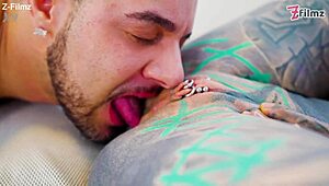 tattooed vixen craves huge italian cock cum drenching gape