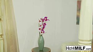 busty brunette milf slurps cock deepthroats then takes it balls deep in pussy for facial cumshot