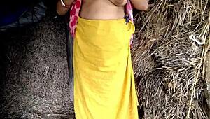 Friend's Indian Aunt Fucked Rough Anal Asshole Outdoors Farm Public Ranch House