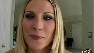 ever seen a busty blonde interview then gag deep on cock before taking it all?