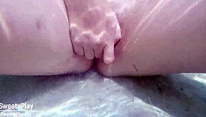 i'm shaking from this extreme underwater solo masturbation with my fat shaved milf pussy close-up