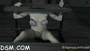 sadomasochism master unleashes rough bdsm game on bound horny slut sucking nastily