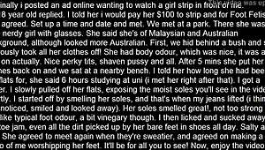 whoa my first sniff of that malaysian girl's stinky feet outdoors 😍👣