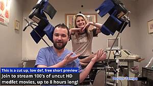 dr tampa's latex glove torment on petite blonde hope harper's tits and ass