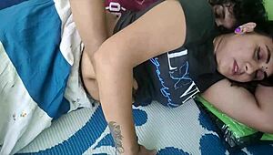 desi couple kisses caresses horny in bed 😘 sharing sweet assplay massage moments