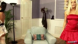 Sexy Maid Kaia Kane Lures Big Tits Milf Natashy into Dildo Lesbian Play