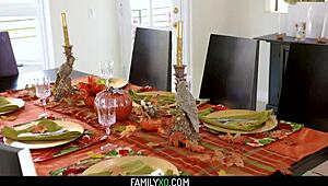 What if stepfamily orgy hits Thanksgiving with daddy, mommy, and in-laws like Aften Opal and Alix Lynx?