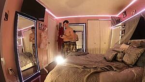 Ebony bimbo Anastasia Valentine private backstage shoot tits out with Aiden