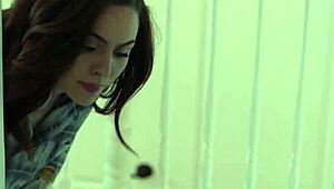 young lesbian bride teases injured mature lover's wet folds softly