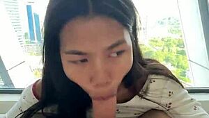 i pound tight asian teen pussy in luxury hotel room then creampie her pretty face