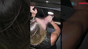 moema's mouth overflows with cum at swingers house while cuckold husband kisses her sloppy